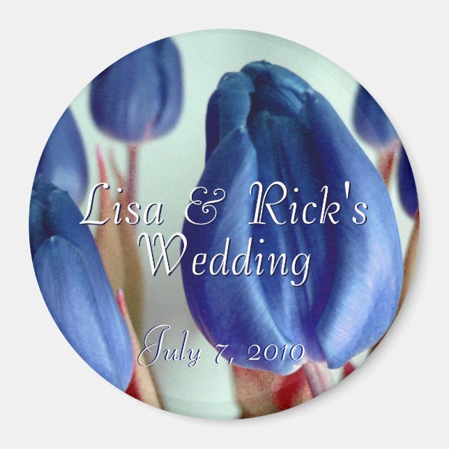 Blue Tulips Magnet (Front)