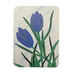 Blue Tulips Magnet