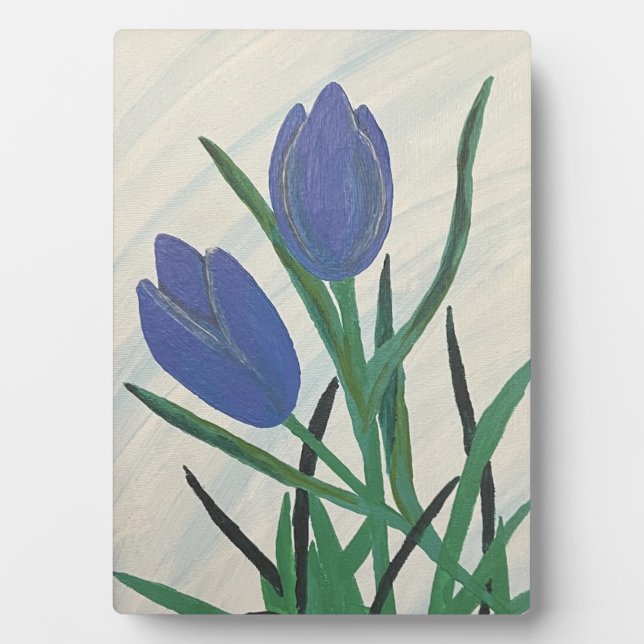 Blue Tulips  Plaque (Front)