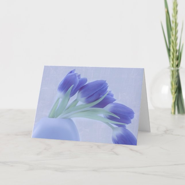 Blue Tulips Still Life Card (Front)