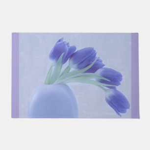 Blue Tulips Still Life Doormat