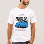 Blue Turbo Sports Car Illustration T-Shirt<br><div class="desc">This dynamic design features a sleek, blue turbo sports car rendered in clean vector lines against a black background. Inspired by classic Japanese tuner culture, it captures the aerodynamic curves and aggressive stance of a 90s-era performance car. Perfect for gearheads, JDM fans, and anyone who lives for horsepower and style....</div>