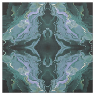 Blue Turbulence Acrylic Pour Abstract Art Fabric