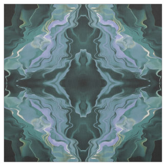 Blue Turbulence Acrylic Pour Abstract Art Fabric