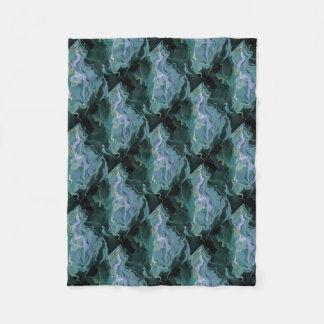 Blue Turbulence Acrylic Pour Abstract Art Fleece Blanket