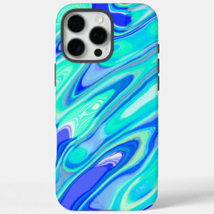 Blue Turquoise Colourful Abstract Marble Texture L iPhone 16 Pro Max Case