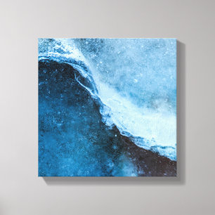 Blue Turquoise Ice Abstract Art Photo Canvas Print