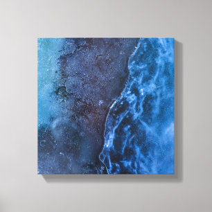 Blue Turquoise Ice Photo Art Canvas Print