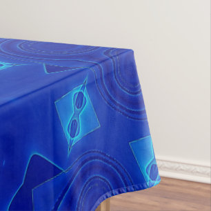 Blue Turquoise Mandala Flower Art Geometry Tablecloth