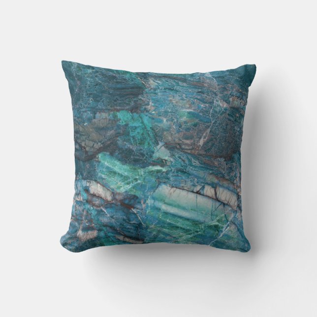 Blue Turquoise Marble Stone Rock Granite Cushion (Front)