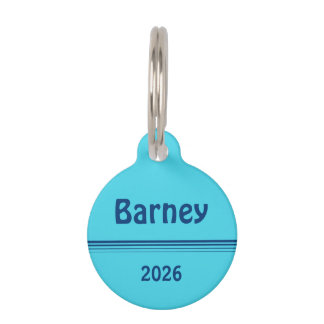 Blue Turquoise - Name, Date, Phone Details Pet Tag