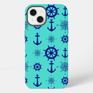 Blue Turquoise Nautical Coastal Boating iPhone 13 Case