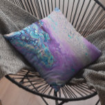 Blue Turquoise Purple Violet Marble Fluid Abstract Cushion<br><div class="desc">This design was created from my one-of-a-kind fluid acrylic painting. It may be personalised by clicking the customise button and adding a name, initials or your favourite words. Contact me at colorflowcreations@gmail.com if you with to have this design on another product. Purchase my original abstract acrylic painting for sale at...</div>