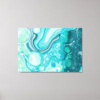 Blue, Turquoise Sea Waves and Bubbles  