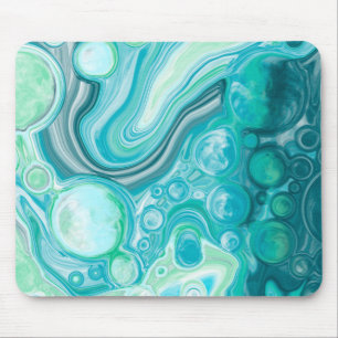 Blue, Turquoise Sea Waves and Bubbles    Mouse Pad