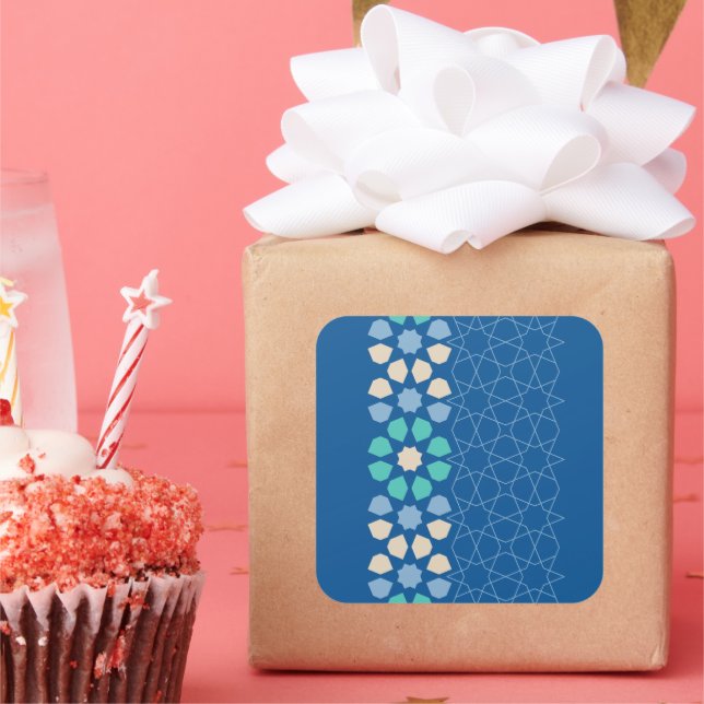 Blue Turquoise Tranquillity Square Sticker (Party)