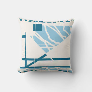 Blue Turquoise Triangle Classic Mediterranean Look Cushion