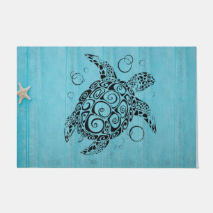 Blue Turtle doormat, Coastal House Doormat