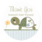 BLUE Turtle in Diapers Baby Shower Thank You