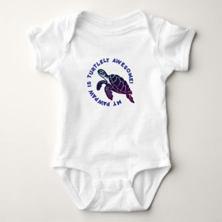 Blue Turtle PAWPAW Baby Bodysuit
