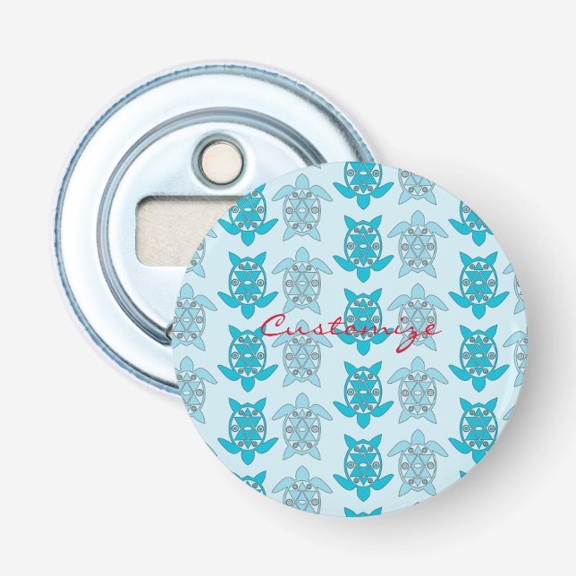 Blue Turtles Swimming Thunder_Cove Bottle Opener (Front)