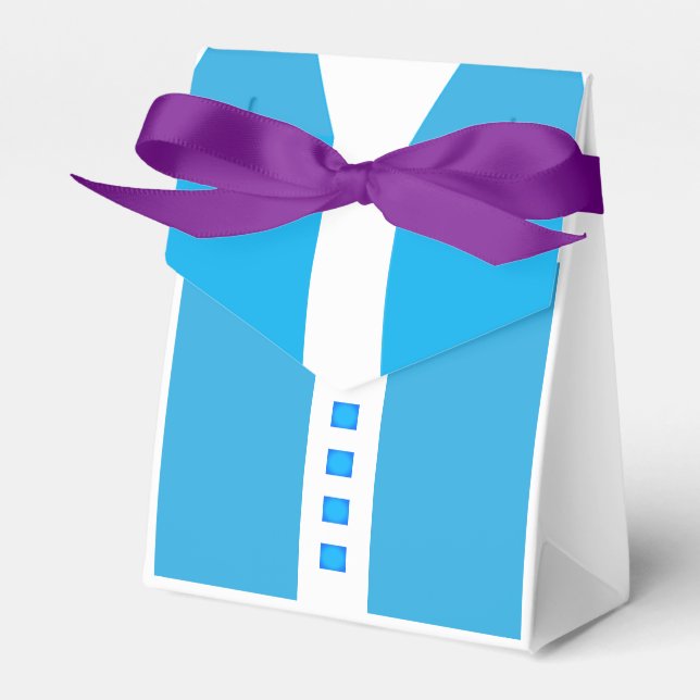 Blue Tuxedo Groomsman 🎩 Best Man Gift  Favour Box (Front Side)
