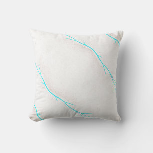 Blue Twig White Concrete Texture Cushion Pillow