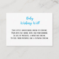 Blue Twin Baby Boys Wishing Well Baby Shower 