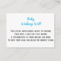 Blue Twin Baby Boys Wishing Well Baby Shower