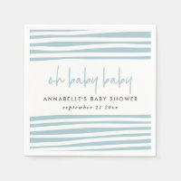 Blue twin baby shower typography modern party