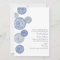 Blue Twine Globes Rehearsal Dinner Invitation