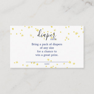 Blue Twinkle Little Star Baby Shower Diaper Raffle Enclosure Card