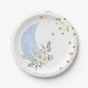 Blue Twinkle Little Star Plates Pink Gender Reveal