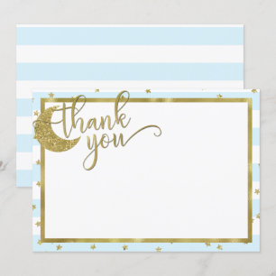 Blue twinkle twinkle little star thank you card