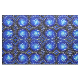 Blue Twist Abstract Art Fabric