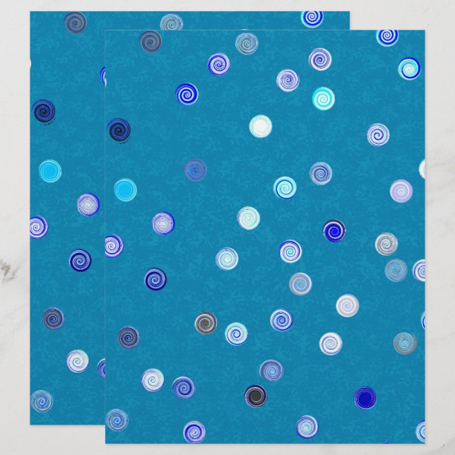 Blue Twisty Polka Dot Spiral 2-Sided Scrap Paper (Front/Back)