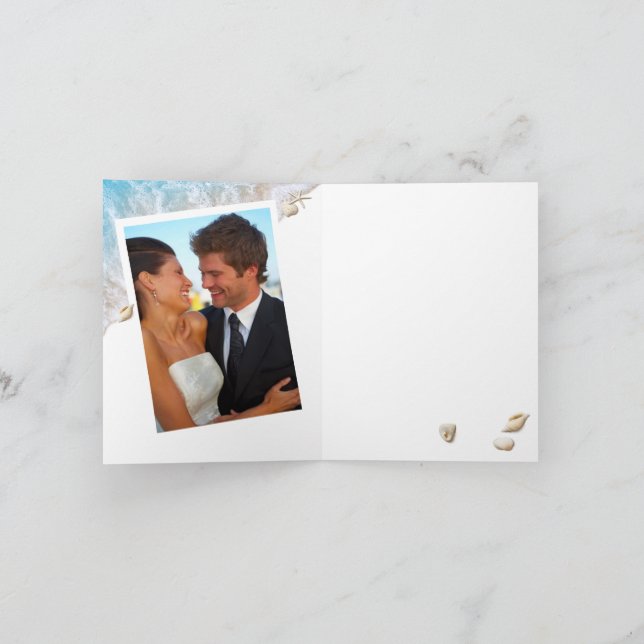 Blue Two Less Fish in the Sea Photo Thank You Card (Inside)