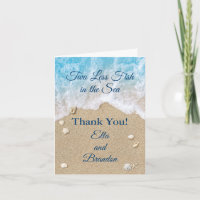 Blue Two Less Fish in the Sea Thank You Card