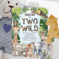 Blue Two Wild Safari Baby Boy 2nd Birthday