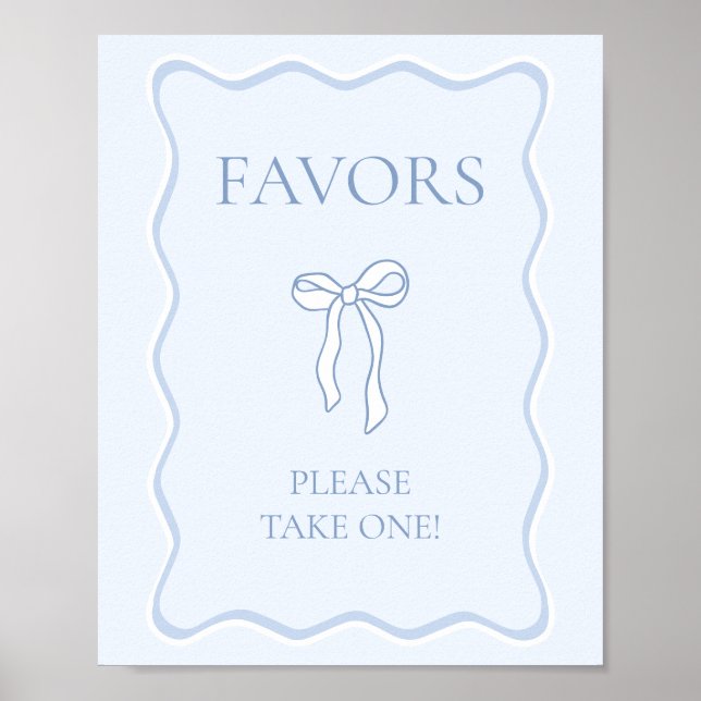 Blue Tying the Knot Bridal Shower Favour Poster (Front)