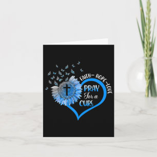 Blue Type One Diabetes Heart Butterfly Religious Card