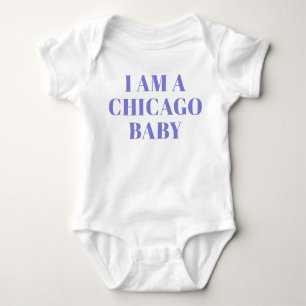 Blue Typography Chicago Baby Clothing Baby Bodysuit