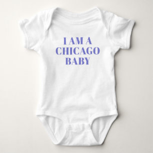 Blue Typography Chicago Baby Clothing Bodysuit