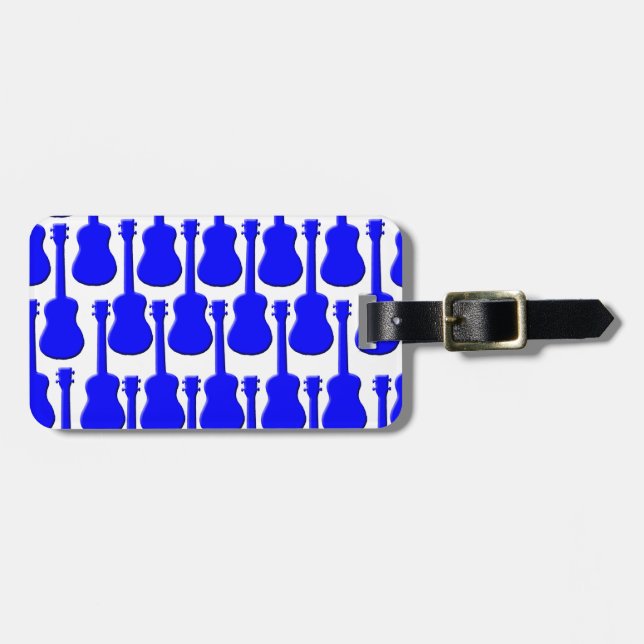 Blue Ukuleles Luggage Tag (Front Horizontal)