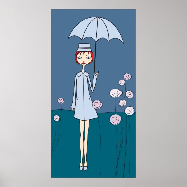 blue umbrella poster (Front)