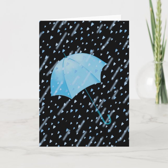 BLUE UMBRELLA SHOWERS OF LOVE by SHARON SHARPE Card (Front)