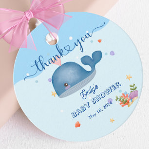 Blue Under the Sea Baby Boy Shower Whale Favour Tags