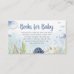 Blue Under the Sea Baby Shower Books for Baby Enclosure Card