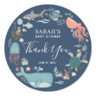 Blue Under the Sea Baby Shower Thank You Classic R