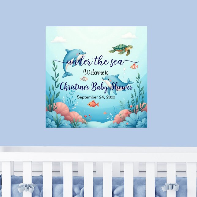 Blue Under the Sea Baby Shower Welcome Poster (Creator Uploaded)